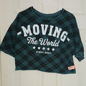 Bali Womens Graphic Plaid Tee - Green and Black